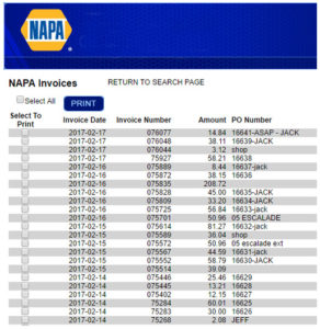 NAPA Auto Parts offers online parts invoices, monthly statements and credit memos. | Glenbrook Auto Parts